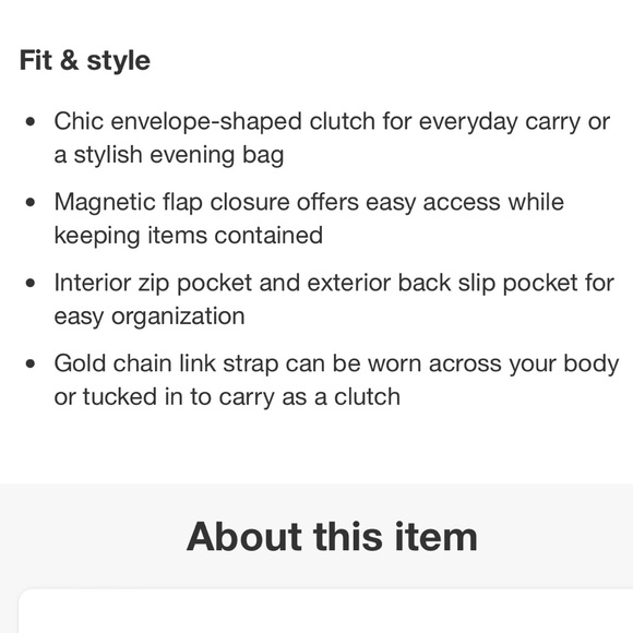 black envelope clutch with gold chain shoulder strap - Picture 5 of 8